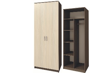 Шкаф для одежды  2-створчатый комбинированный