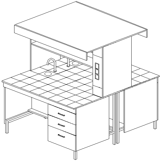 Стол лабораторный для хим исс-ий островной (1650/850х1215х1400