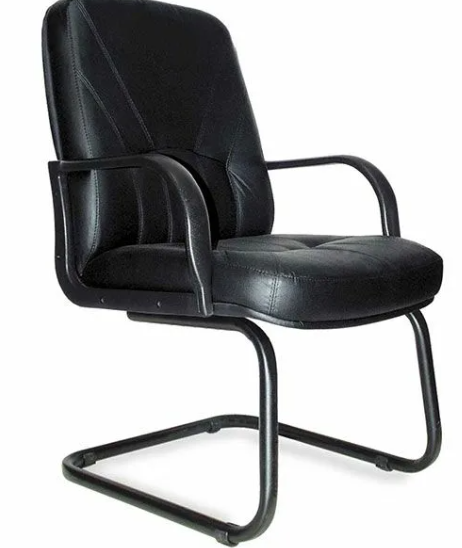 Кресло Комо                                   низкая спинка, полозья. (кожазам черн.) пластик-люкс 
