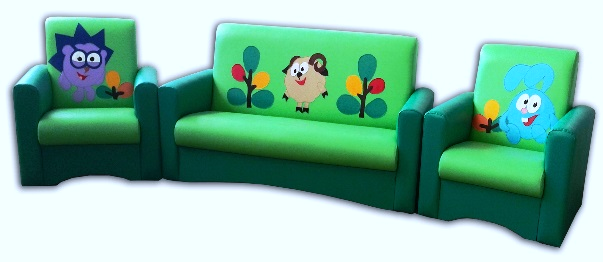 Мягкая мебель  «Смешарики» с аппликацией диван