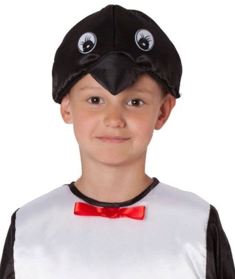 Карнавальный костюм птицы Пингвин (шапочка)