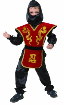 Карнавальный костюм Ниндзя красный (текстиль)