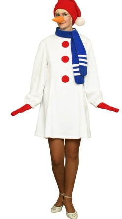 Новогодний карнавальный костюм взрослый Снеговика женский