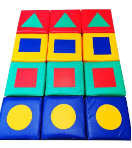 Игровой модуль набор папок с аппликациями – геометрические фигуры (цветные) 12 шт.