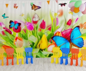 Баннер Бабочки на цветах