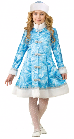 Новогодний карнавальный костюм детский Снегурочка сказочная