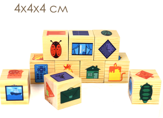 Кубики игровой набор СОРТИРОВКА ЦВЕТА И ФОРМЫ КАРТОН