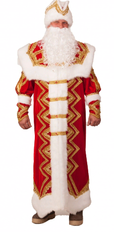 Новогодний карнавальный костюм взрослый Дед Мороз Великолепный