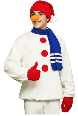 Новогодний карнавальный костюм взрослый Снеговика мини