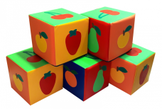 Пуф-кубик «Фрукты»  с аппликацией