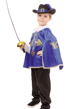 Карнавальный костюм мушкетер Короля синий