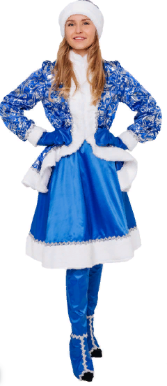 Новогодний карнавальный костюм взрослый Снегурочка Сказочная