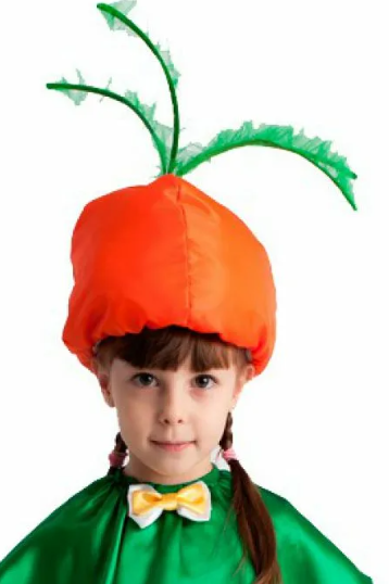 Головной аксесуар Овощ (шапочка): морковь