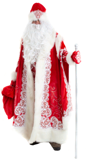 Новогодний карнавальный костюм взрослый Дед Мороз Боярский