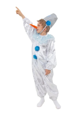 Новогодний карнавальный костюм детский Снеговичок Снежок